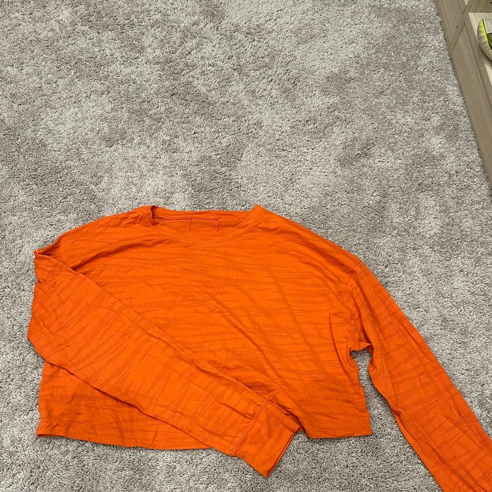 Lululemon Athletica Vibrant Orange Long Sleeve Top